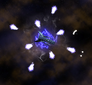 The domineering Fleet Commander of the Kalthi, engaging with a new pulse gun formation and fighters.